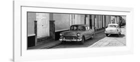 Cuba Fuerte Collection Panoramic BW - Vintage Cars in Trinidad II-Philippe Hugonnard-Framed Photographic Print