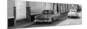 Cuba Fuerte Collection Panoramic BW - Vintage Cars in Trinidad II-Philippe Hugonnard-Mounted Photographic Print