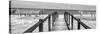 Cuba Fuerte Collection Panoramic BW - Way to the Beach-Philippe Hugonnard-Stretched Canvas