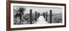 Cuba Fuerte Collection Panoramic BW - Wooden Jetty on the Beach-Philippe Hugonnard-Framed Photographic Print