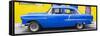 Cuba Fuerte Collection Panoramic - Classic American Blue Car in Havana-Philippe Hugonnard-Framed Stretched Canvas