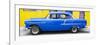 Cuba Fuerte Collection Panoramic - Classic American Blue Car in Havana-Philippe Hugonnard-Framed Photographic Print