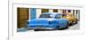 Cuba Fuerte Collection Panoramic - Classic American Cars - Blue & Orange-Philippe Hugonnard-Framed Photographic Print