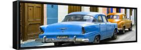 Cuba Fuerte Collection Panoramic - Classic American Cars - Blue & Orange-Philippe Hugonnard-Framed Stretched Canvas