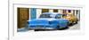 Cuba Fuerte Collection Panoramic - Classic American Cars - Blue & Orange-Philippe Hugonnard-Framed Photographic Print