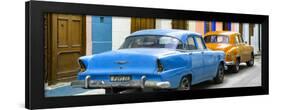 Cuba Fuerte Collection Panoramic - Classic American Cars - Blue & Orange-Philippe Hugonnard-Framed Photographic Print