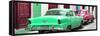Cuba Fuerte Collection Panoramic - Classic American Cars - Green & Rasberry-Philippe Hugonnard-Framed Stretched Canvas
