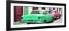 Cuba Fuerte Collection Panoramic - Classic American Cars - Green & Rasberry-Philippe Hugonnard-Framed Photographic Print