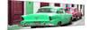 Cuba Fuerte Collection Panoramic - Classic American Cars - Green & Rasberry-Philippe Hugonnard-Mounted Photographic Print