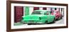 Cuba Fuerte Collection Panoramic - Classic American Cars - Green & Rasberry-Philippe Hugonnard-Framed Photographic Print