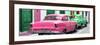 Cuba Fuerte Collection Panoramic - Classic American Cars - Pink & Green-Philippe Hugonnard-Framed Photographic Print