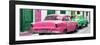 Cuba Fuerte Collection Panoramic - Classic American Cars - Pink & Green-Philippe Hugonnard-Framed Photographic Print