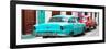 Cuba Fuerte Collection Panoramic - Classic American Cars - Turquoise & Red-Philippe Hugonnard-Framed Photographic Print