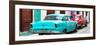 Cuba Fuerte Collection Panoramic - Classic American Cars - Turquoise & Red-Philippe Hugonnard-Framed Photographic Print