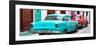 Cuba Fuerte Collection Panoramic - Classic American Cars - Turquoise & Red-Philippe Hugonnard-Framed Photographic Print