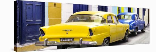 Cuba Fuerte Collection Panoramic - Classic American Cars - Yellow & Blue-Philippe Hugonnard-Stretched Canvas