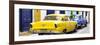 Cuba Fuerte Collection Panoramic - Classic American Cars - Yellow & Blue-Philippe Hugonnard-Framed Photographic Print