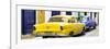 Cuba Fuerte Collection Panoramic - Classic American Cars - Yellow & Blue-Philippe Hugonnard-Framed Photographic Print