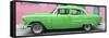 Cuba Fuerte Collection Panoramic - Classic American Green Car in Havana-Philippe Hugonnard-Framed Stretched Canvas