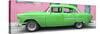 Cuba Fuerte Collection Panoramic - Classic American Green Car in Havana-Philippe Hugonnard-Stretched Canvas