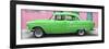 Cuba Fuerte Collection Panoramic - Classic American Green Car in Havana-Philippe Hugonnard-Framed Photographic Print