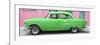 Cuba Fuerte Collection Panoramic - Classic American Green Car in Havana-Philippe Hugonnard-Framed Photographic Print