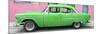 Cuba Fuerte Collection Panoramic - Classic American Green Car in Havana-Philippe Hugonnard-Mounted Photographic Print