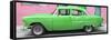 Cuba Fuerte Collection Panoramic - Classic American Green Car in Havana-Philippe Hugonnard-Framed Stretched Canvas