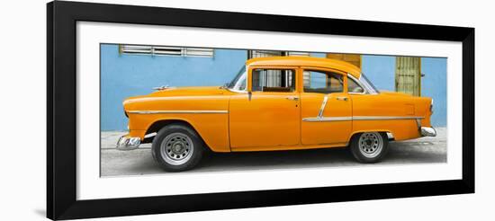 Cuba Fuerte Collection Panoramic - Classic American Orange Car in Havana-Philippe Hugonnard-Framed Photographic Print