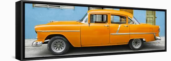 Cuba Fuerte Collection Panoramic - Classic American Orange Car in Havana-Philippe Hugonnard-Framed Stretched Canvas