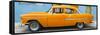 Cuba Fuerte Collection Panoramic - Classic American Orange Car in Havana-Philippe Hugonnard-Framed Stretched Canvas