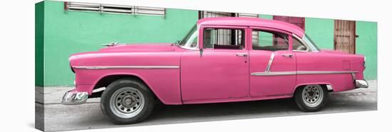 Cuba Fuerte Collection Panoramic - Classic American Pink Car in Havana-Philippe Hugonnard-Stretched Canvas