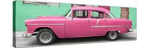 Cuba Fuerte Collection Panoramic - Classic American Pink Car in Havana-Philippe Hugonnard-Stretched Canvas