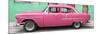 Cuba Fuerte Collection Panoramic - Classic American Pink Car in Havana-Philippe Hugonnard-Mounted Photographic Print