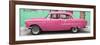 Cuba Fuerte Collection Panoramic - Classic American Pink Car in Havana-Philippe Hugonnard-Framed Photographic Print