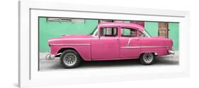 Cuba Fuerte Collection Panoramic - Classic American Pink Car in Havana-Philippe Hugonnard-Framed Photographic Print