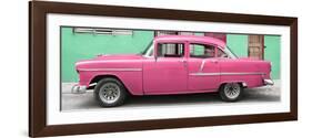 Cuba Fuerte Collection Panoramic - Classic American Pink Car in Havana-Philippe Hugonnard-Framed Photographic Print