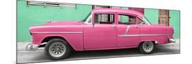 Cuba Fuerte Collection Panoramic - Classic American Pink Car in Havana-Philippe Hugonnard-Mounted Photographic Print