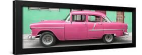 Cuba Fuerte Collection Panoramic - Classic American Pink Car in Havana-Philippe Hugonnard-Framed Photographic Print