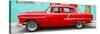 Cuba Fuerte Collection Panoramic - Classic American Red Car in Havana-Philippe Hugonnard-Stretched Canvas