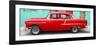 Cuba Fuerte Collection Panoramic - Classic American Red Car in Havana-Philippe Hugonnard-Framed Premium Photographic Print