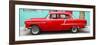 Cuba Fuerte Collection Panoramic - Classic American Red Car in Havana-Philippe Hugonnard-Framed Photographic Print