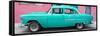 Cuba Fuerte Collection Panoramic - Classic American Turquoise Car in Havana-Philippe Hugonnard-Framed Stretched Canvas