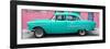 Cuba Fuerte Collection Panoramic - Classic American Turquoise Car in Havana-Philippe Hugonnard-Framed Photographic Print