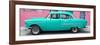 Cuba Fuerte Collection Panoramic - Classic American Turquoise Car in Havana-Philippe Hugonnard-Framed Photographic Print