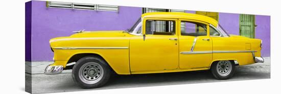 Cuba Fuerte Collection Panoramic - Classic American Yellow Car in Havana-Philippe Hugonnard-Stretched Canvas