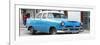 Cuba Fuerte Collection Panoramic - Classic Blue Car-Philippe Hugonnard-Framed Photographic Print