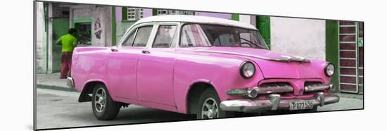 Cuba Fuerte Collection Panoramic - Classic Pink Car-Philippe Hugonnard-Mounted Photographic Print