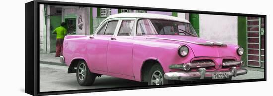 Cuba Fuerte Collection Panoramic - Classic Pink Car-Philippe Hugonnard-Framed Stretched Canvas