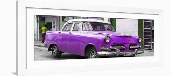 Cuba Fuerte Collection Panoramic - Classic Purple Car-Philippe Hugonnard-Framed Photographic Print